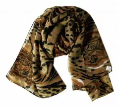 Printed Polyester Scarf Tiger Pattern