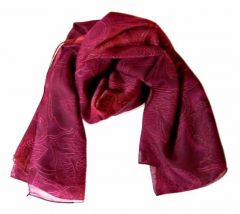 Printed Polyester Scarf Magenta Texture