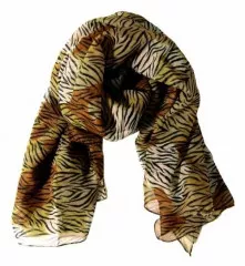 Printed Polyester Scarf Tiger Pattern