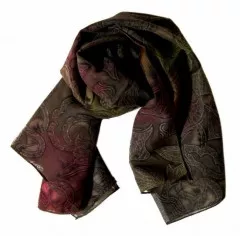 Printed Polyester Scarf Brown Texture