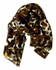 Printed Polyester Scarf Leopard Pattern