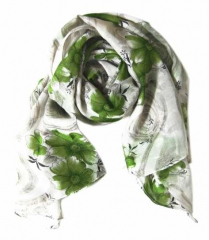 Printed Polyester Scarf Flower Pattern