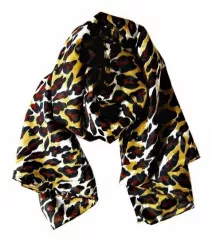 Printed Polyester Scarf Leopard Pattern