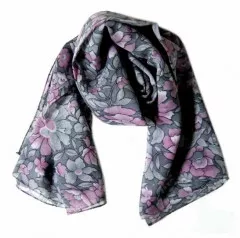 Printed Polyester Scarf Flower Pattern