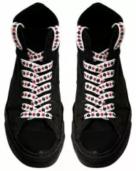 Black Skull Red Star Shoelaces