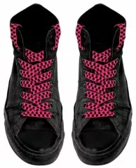 Pink Checkered Shoelaces