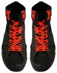 Orange Skull & Star Shoelaces