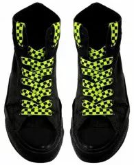 Schnürsenkel Neon Gelb Schachmuster