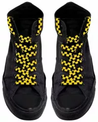 Yellow Checkered Shoelaces