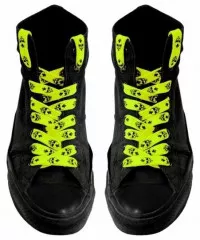 Neon Yellow Skull Shoelaces