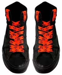 Neon Orange Skull Shoelaces