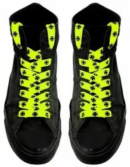 Neon Yellow Iron Cross Shoelaces