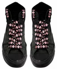 White Skull Chess Shoelaces