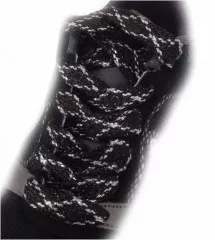 Black & Silver Glitter Shoelaces