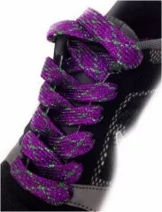 Purple & Green Glitter Shoelaces