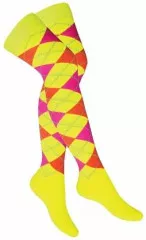 Over Knee Thigh Socks Multi Colour Squares