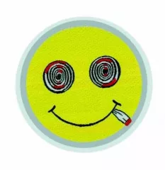 Patch Grinsegesicht mit Joint Aufnäher
