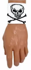 Schweißband Weiß Totenkopf