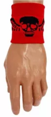 Schweißband Rot Totenkopf