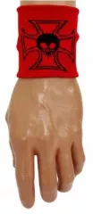 Schweißband Rot Totenkopf Kreuz