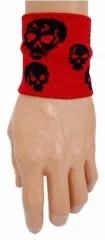 Schweißband Rot Totenkopf