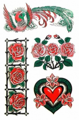 Tattoo Sticker Roses Heart