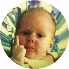 Button Badge Hi Mom!