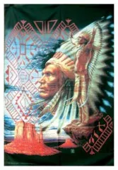 Poster Flag Red Indian
