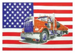 Poster Flag Usa & Truck